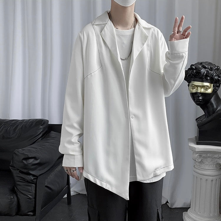 2カラー展開 韓国ストリート 韓国カジュアル トレンド オーバーサイズ ボタンシャツ mry001283