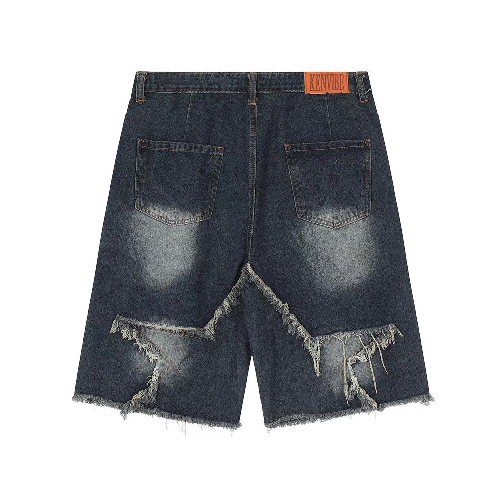 Rugged Edge Distressed Denim Shorts mry001652