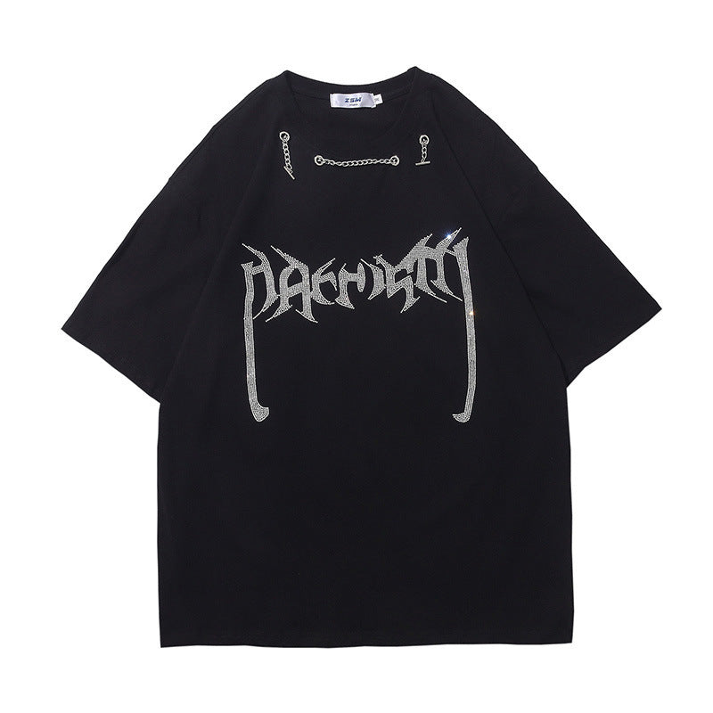 【リピート続出 /2color / Unisex】Vortex Chain Print T-Shirt mry001641