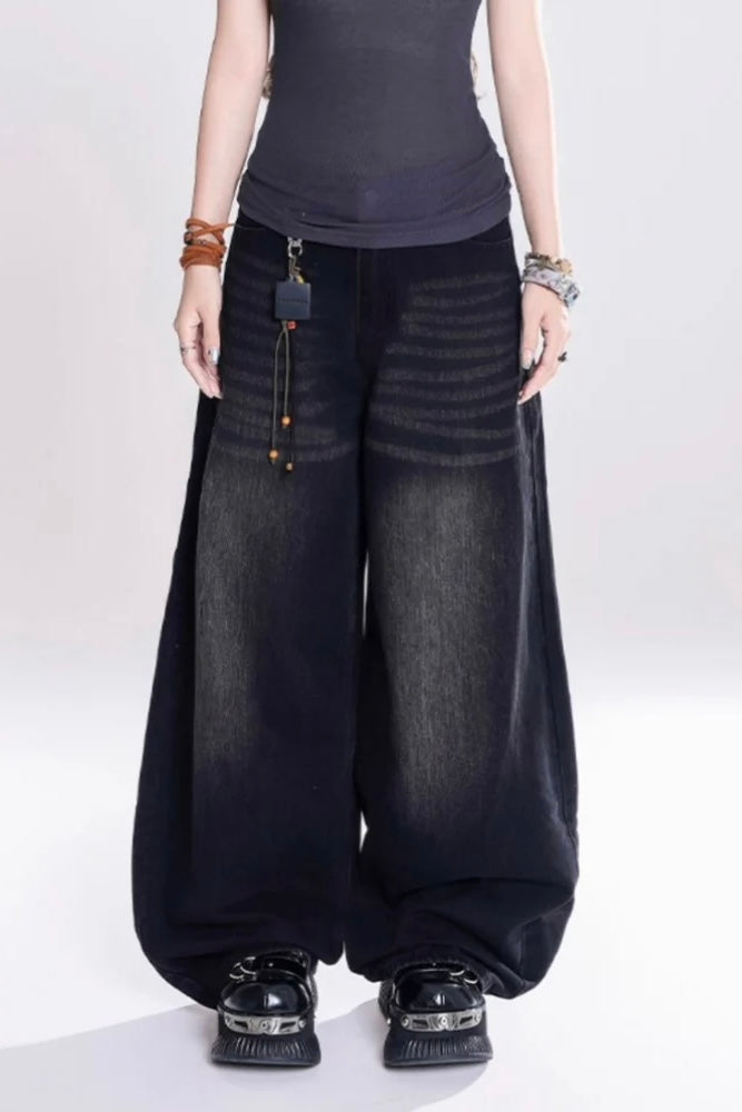 【COVER:FIT】 Courage Embroidered Wide-Leg Denim Pants mry001867