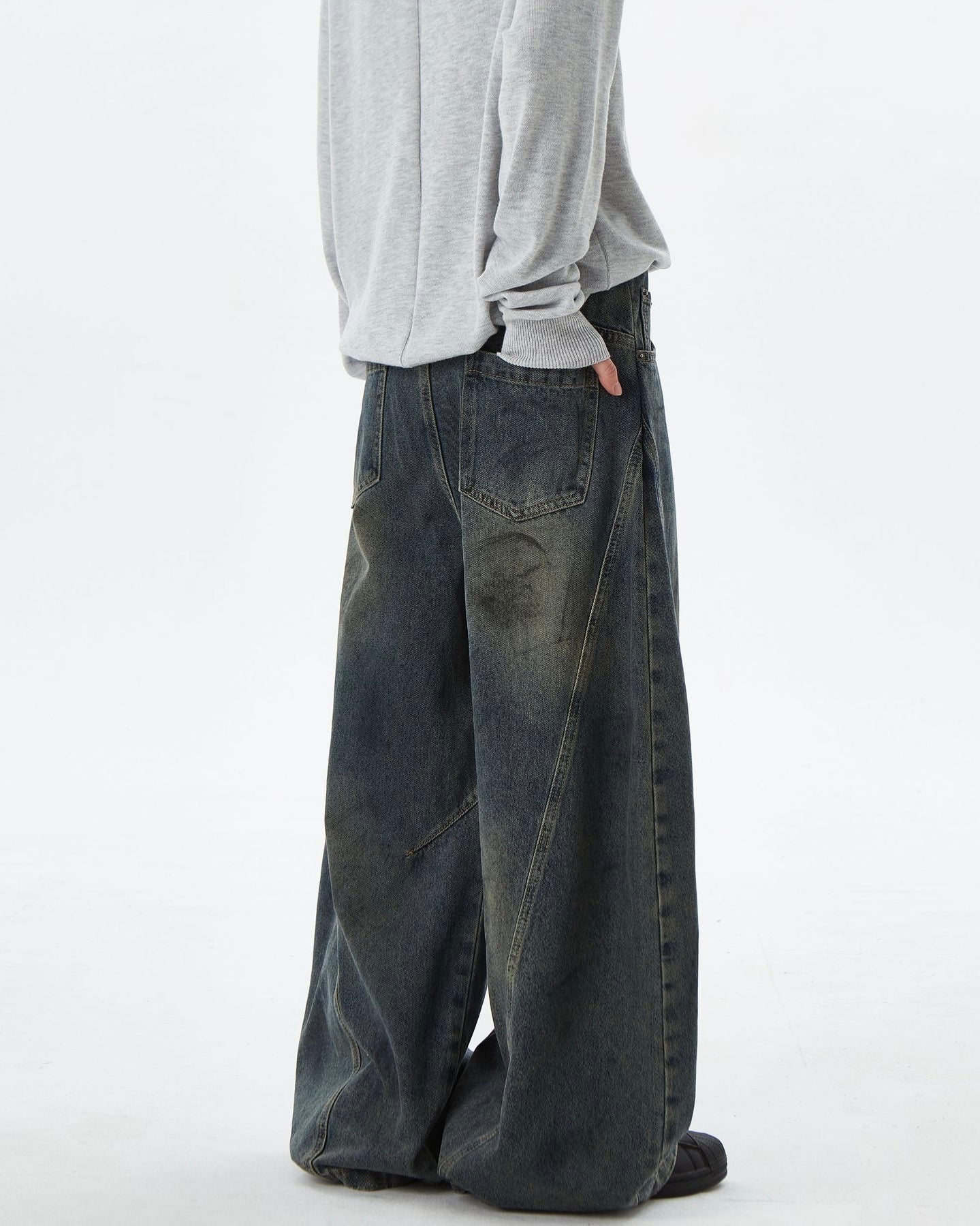 【COVER:FIT】 Retro Washed Denim Pants mry001856
