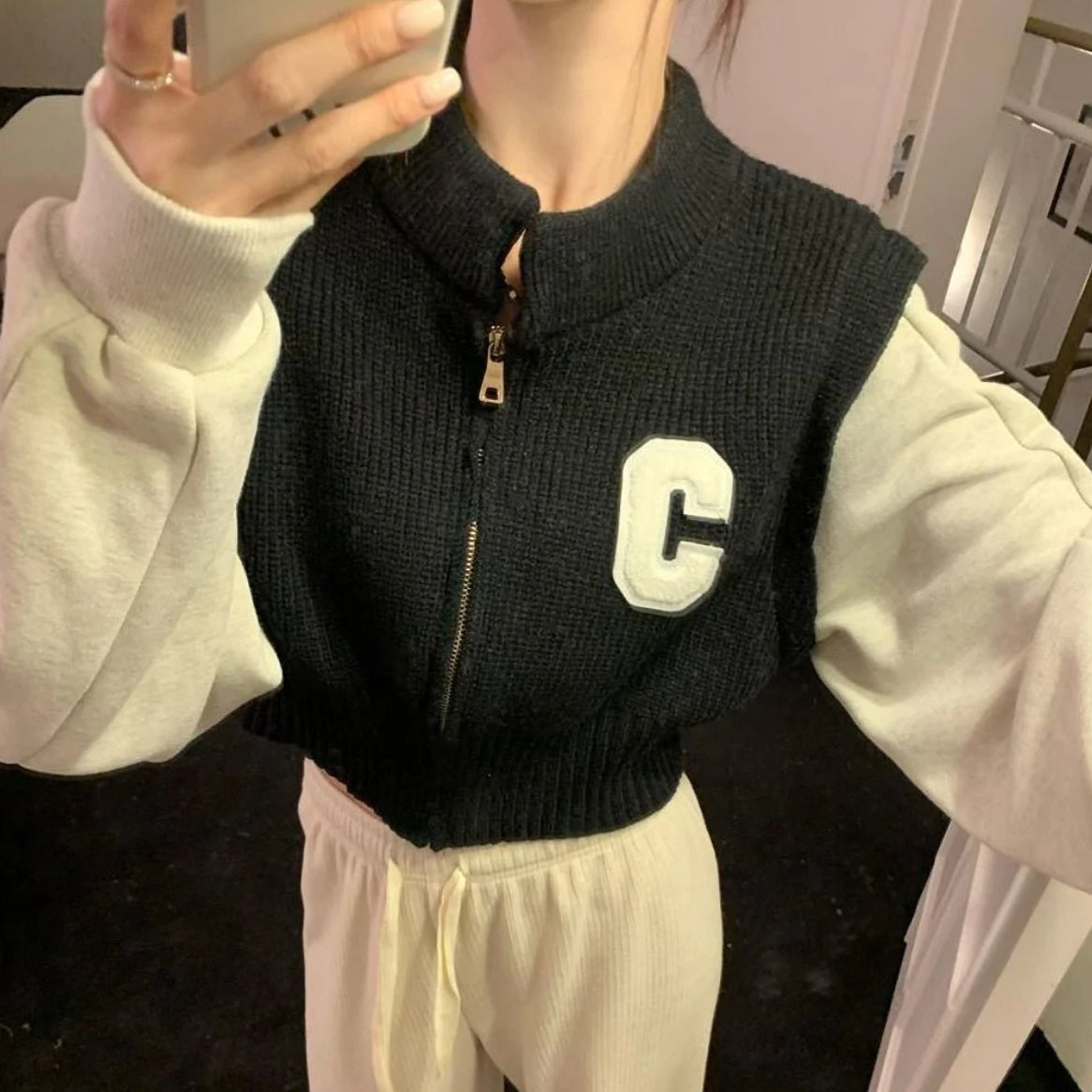 クロップド丈ジッパージャケット トップス mry000487