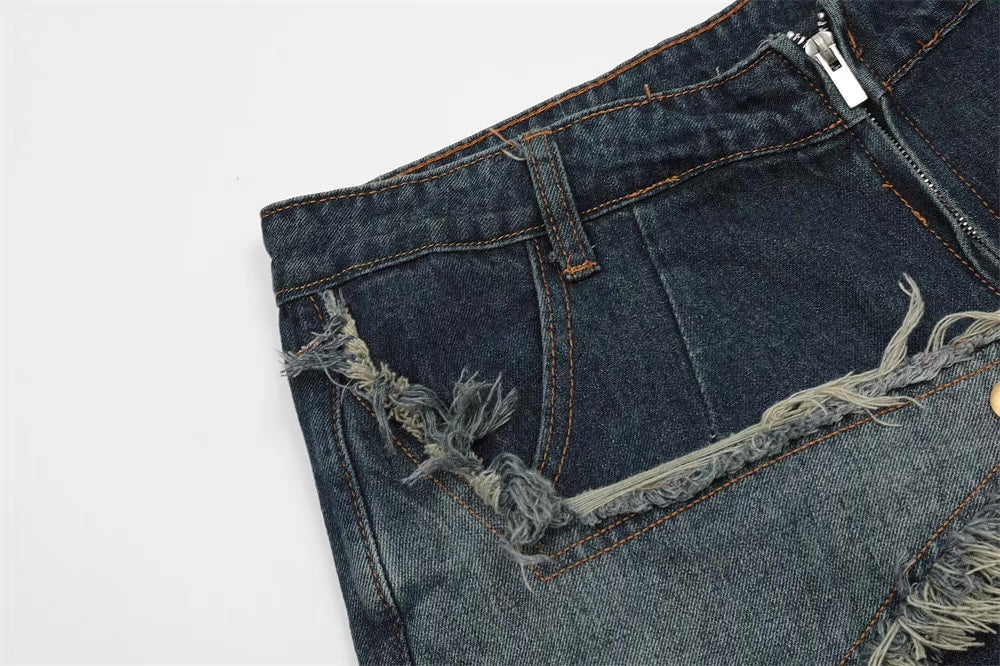 Rugged Edge Distressed Denim Shorts mry001652