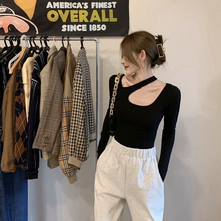 【送料無料】セクシー デザイン ニット トップス 長袖 韓国カジュアル 韓国ガーリー mry000561