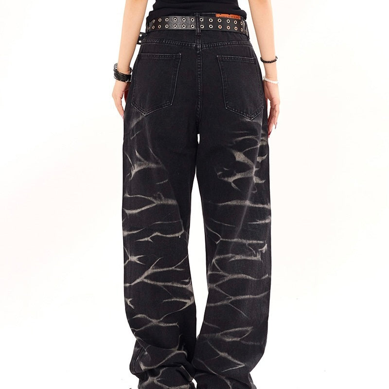 【Orchid】アメリカン 韓国ストリート 韓国カジュアル トレンド ヴィンテージ デニムパンツ mry001395