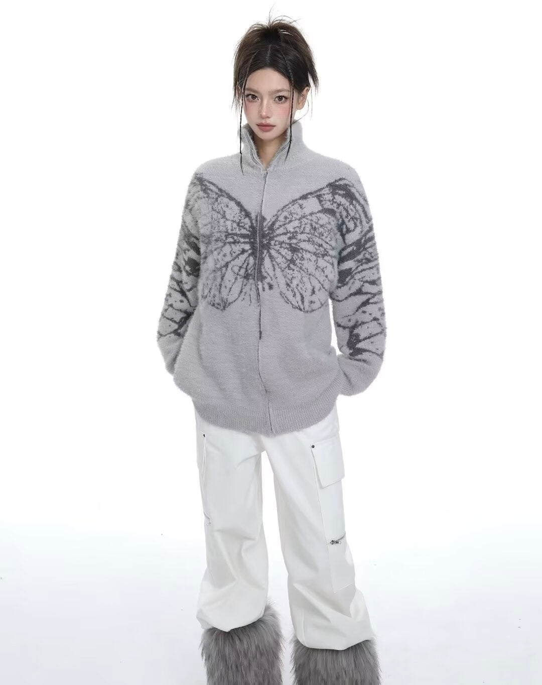 【2color】Butterfly Embrace Fuzzy Knit mry001617