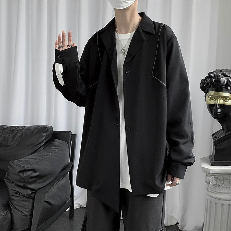 2カラー展開 韓国ストリート 韓国カジュアル トレンド オーバーサイズ ボタンシャツ mry001283