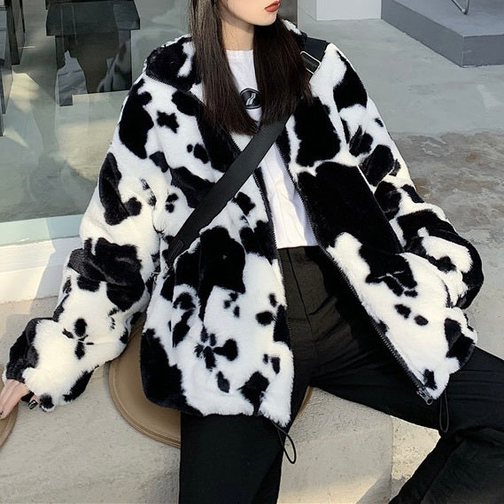 カウ柄 ボアジャケット mry000429