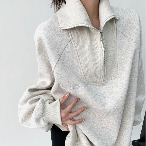 オーバーサイズ ハーフジッパー スウェット mry000444