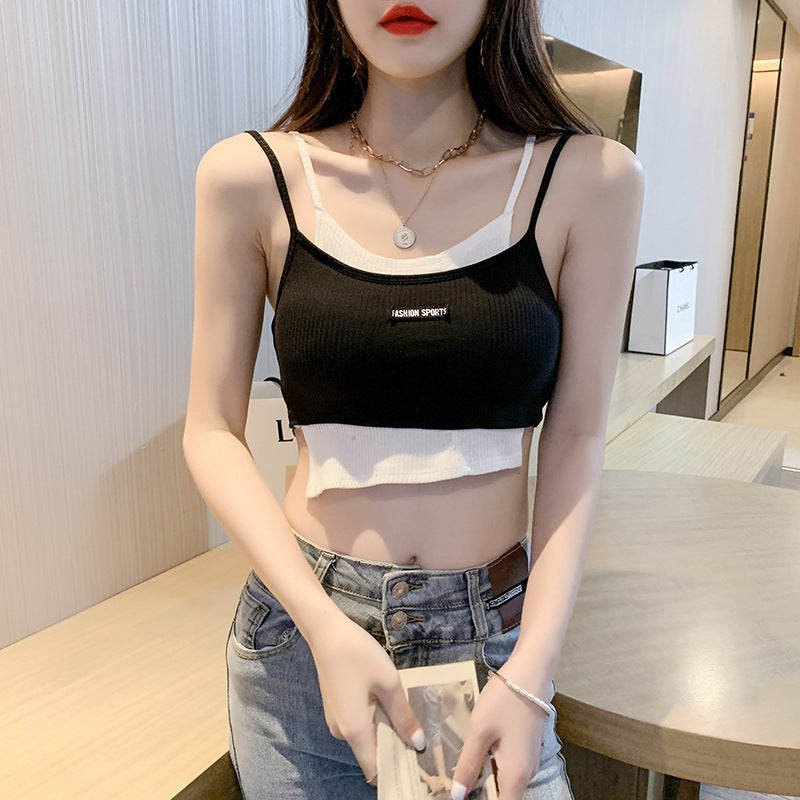 パッド付き フェイクツーピス キャミソール mry000052