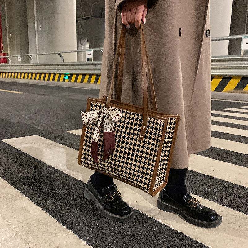 千鳥柄 トートバッグ mry000420