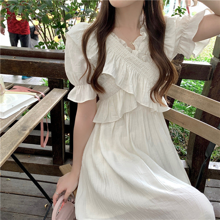 フリル オフショルダー シフォンワンピース mry000237