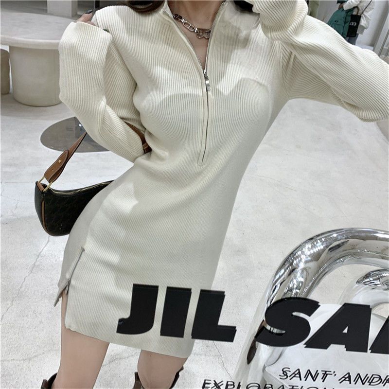 【Orchid】2カラー展開 ジッパーワンピース mry001520