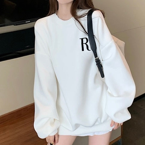 AW ルーズ Rプリント ラウンドネック スウェット mry000038