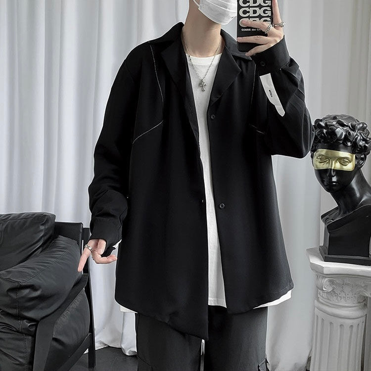 2カラー展開 韓国ストリート 韓国カジュアル トレンド オーバーサイズ ボタンシャツ mry001283