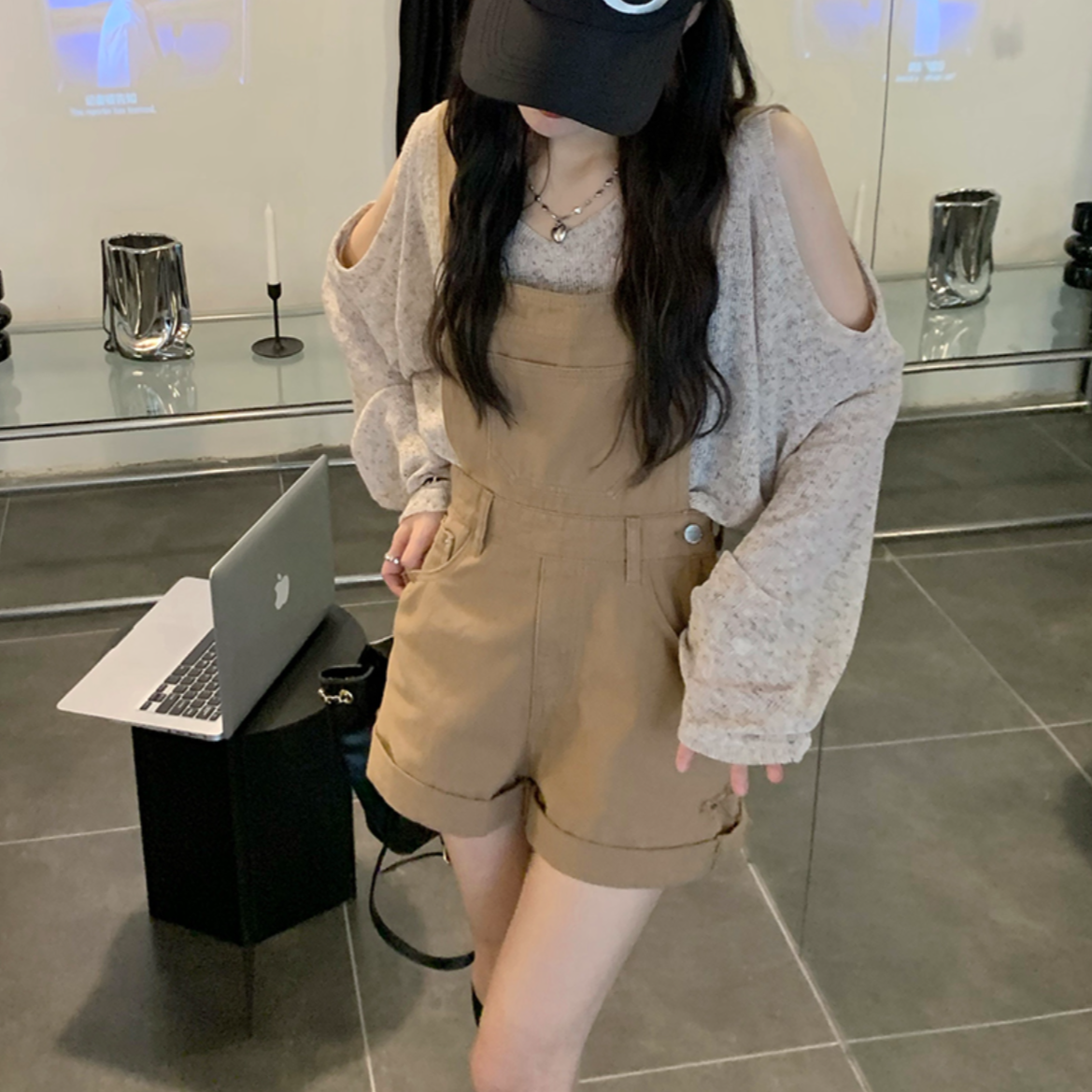 【送料無料】新デザイン オーバーオール 韓国 ブラック ブラウン ガーリー カジュアル mry000519