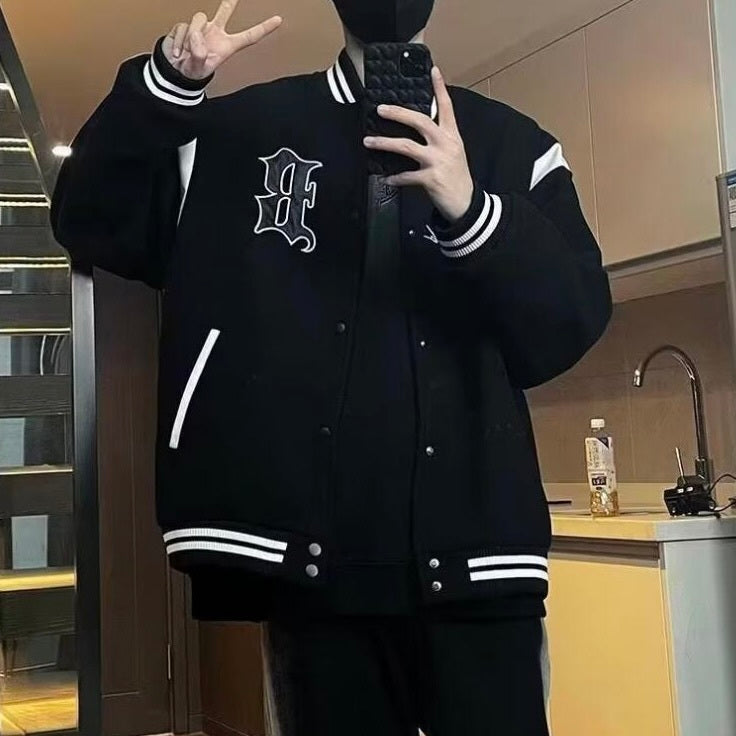 2カラー展開 アメリカン 韓国ストリート 韓国カジュアル チームロゴ風 スタジアムジャンパー mry001280