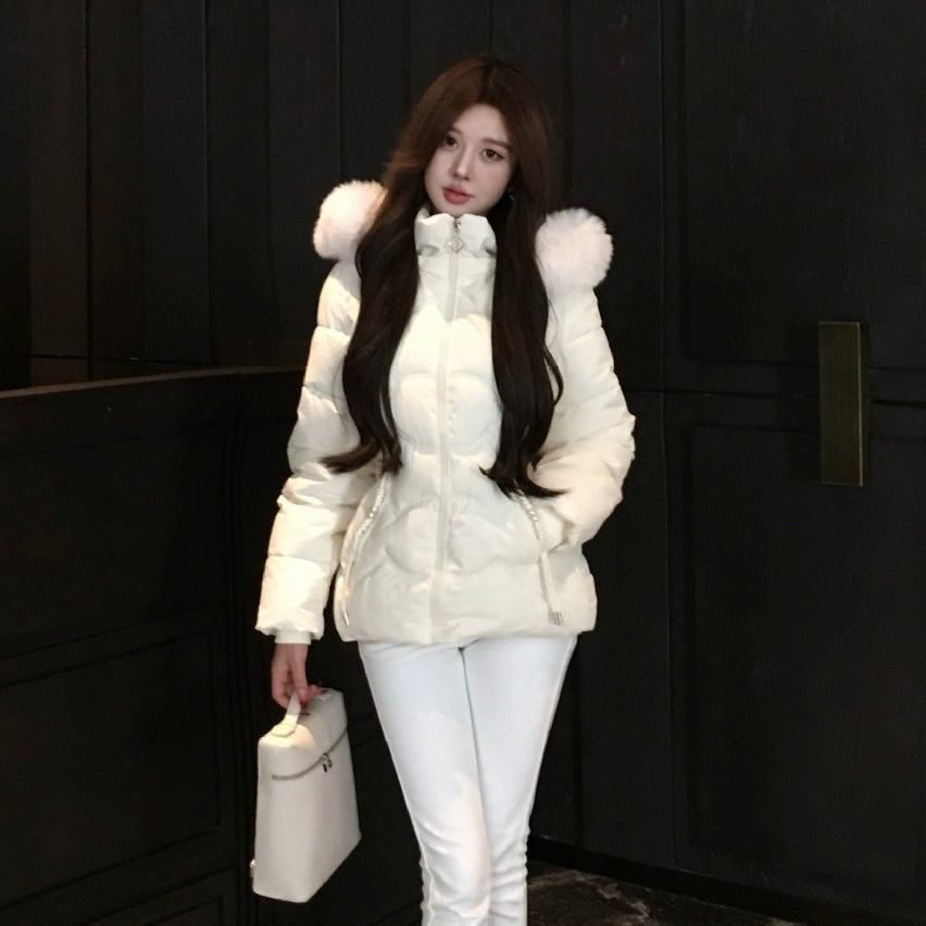 【Chéri】2カラー展開 ファー付きダウンジャケット mry001475