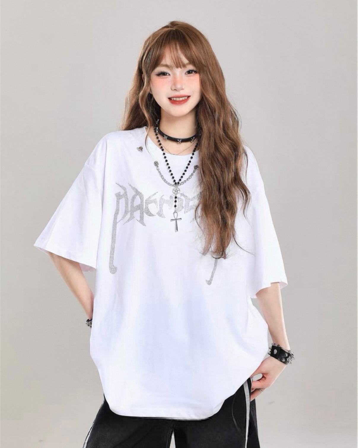 【リピート続出 /2color / Unisex】Vortex Chain Print T-Shirt mry001641