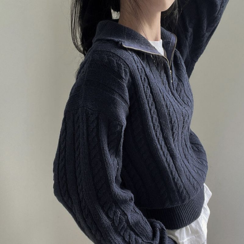 ハーフジップ カジュアルニット mry000492