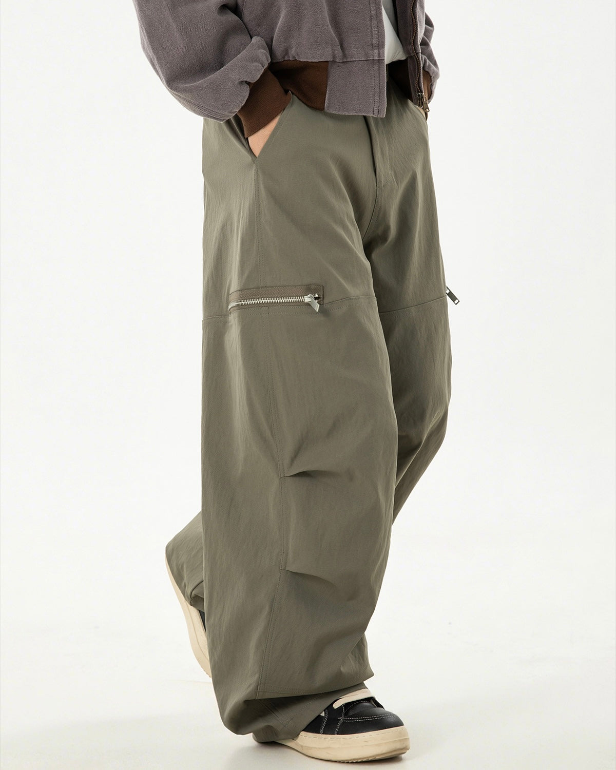 【2color】Zipper Pockets Wide Cargo Pants mry001821