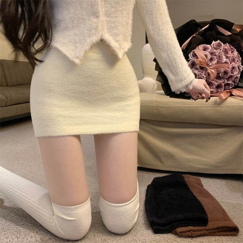 【Chéri】3カラー展開 アメリカン 韓国ストリート 韓国カジュアル タイトシルエット ミニスカート mry001126