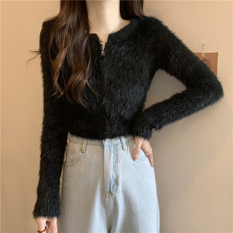 【Black Mamba】2カラー展開 ジップアップニット mry001539