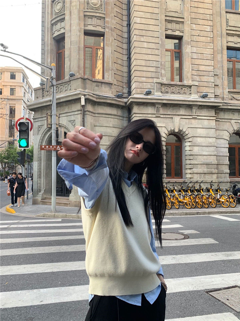 【送料無料】デザインシャツ 2カラー カラーシャツ フレンチ 韓国カジュアル mry000539