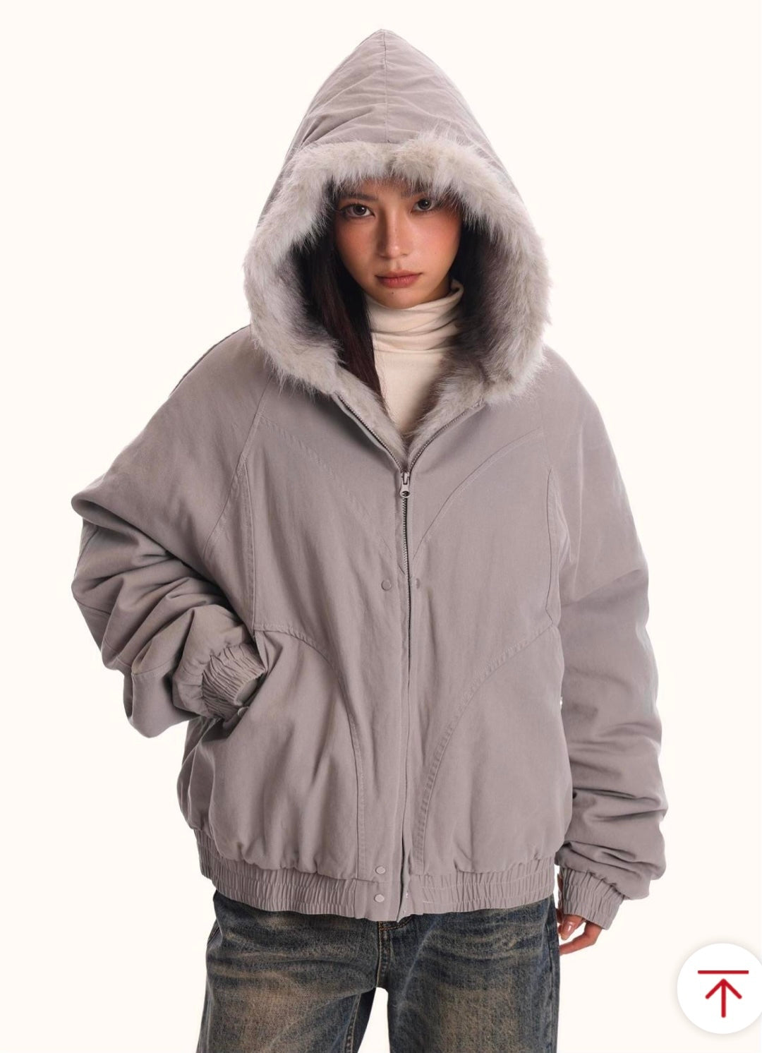 『特別価格/SNS大人気アウター』【2color】 Unisex Edge Line Boa Jacket mry001614