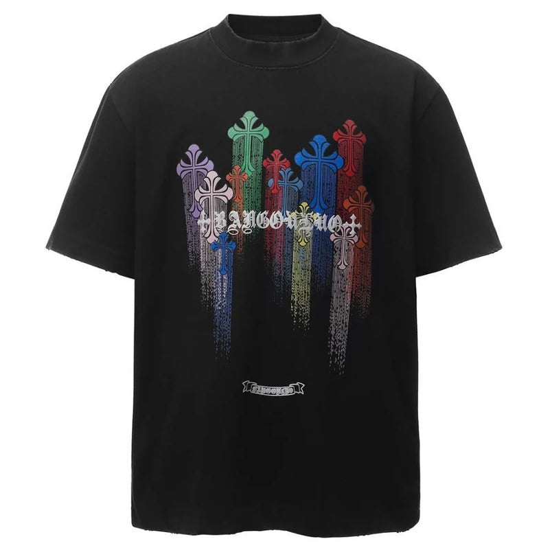 【トップス】マルチクロスグラフィックTシャツ mry002432