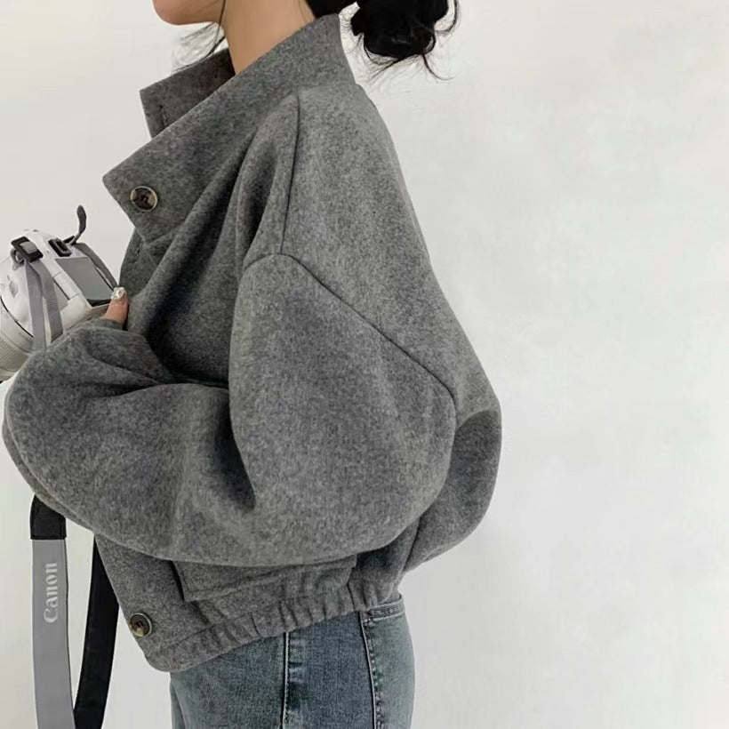 【送料無料】ビッグポケット 3カラー ジャケット ショート丈 春・秋 韓国カジュアル 韓国ガーリー mry000555