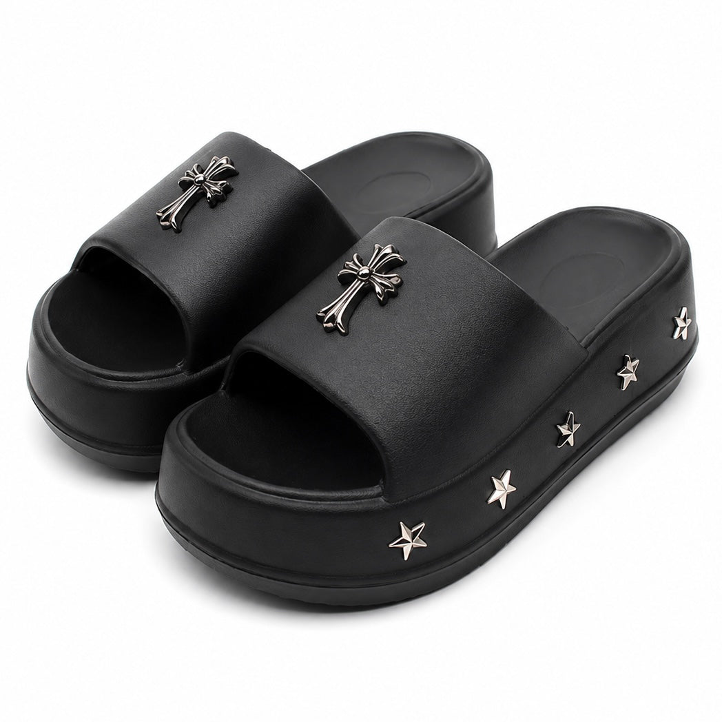 【再入荷】クロススタッズ サンダル(3.5cm UP)mry002519