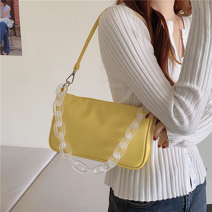 3カラー展開 JENNIE風 デザインバッグ チェーン シングルショルダーバッグ 韓国カジュアル 韓国ストリート mry000979