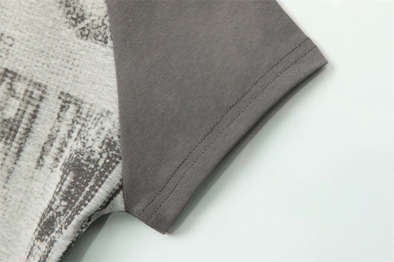 【2color】Distressed Cross Graphic Fitted T-Shirt mry001714