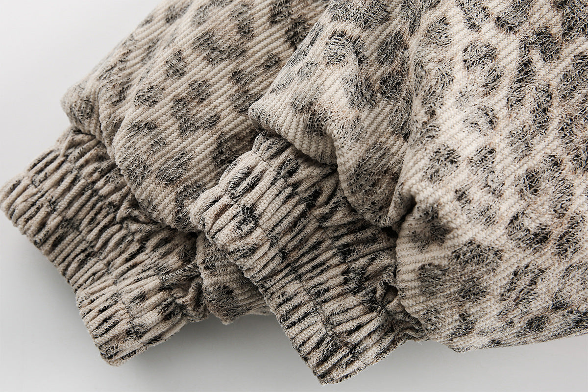 Leopard Faux Fur Hooded Jacket mry002065
