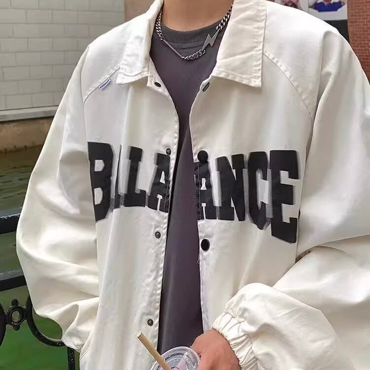 アメリカン 韓国ストリート 韓国カジュアル レトロ オーバーサイズ コーチジャケット mry001292