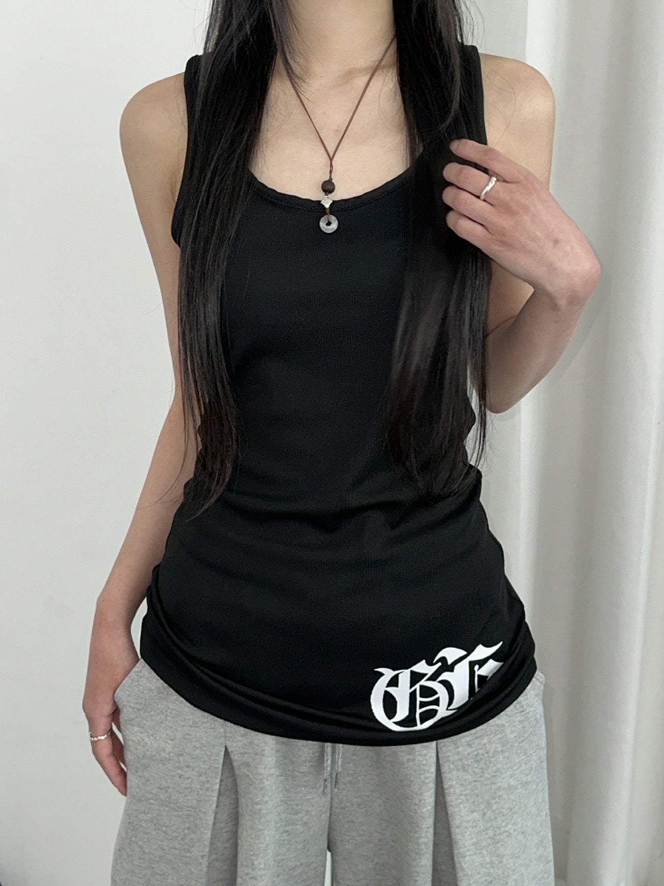 【トップス/2color】クロスフィットロングタンクトップ mry001722