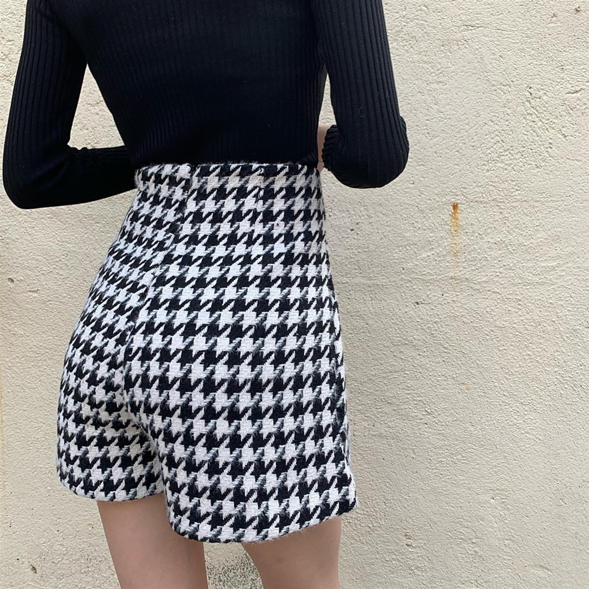 千鳥柄 ハイウエスト ショートパンツ mry000027