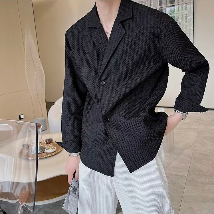 2カラー展開 韓国ストリート 韓国カジュアル トレンド シンプル ゆったりシャツ mry001285