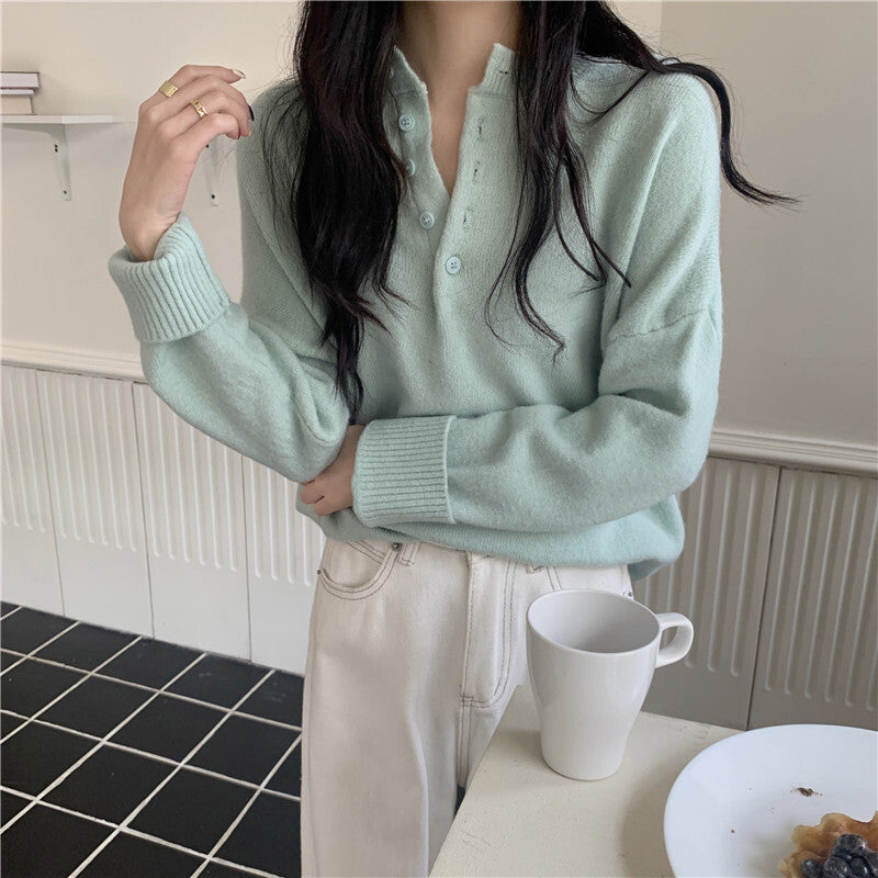 【送料無料】韓国デザインセーター ボタンニット 長袖 韓国ガーリー フレンチガーリー 韓国カジュアル mry000547