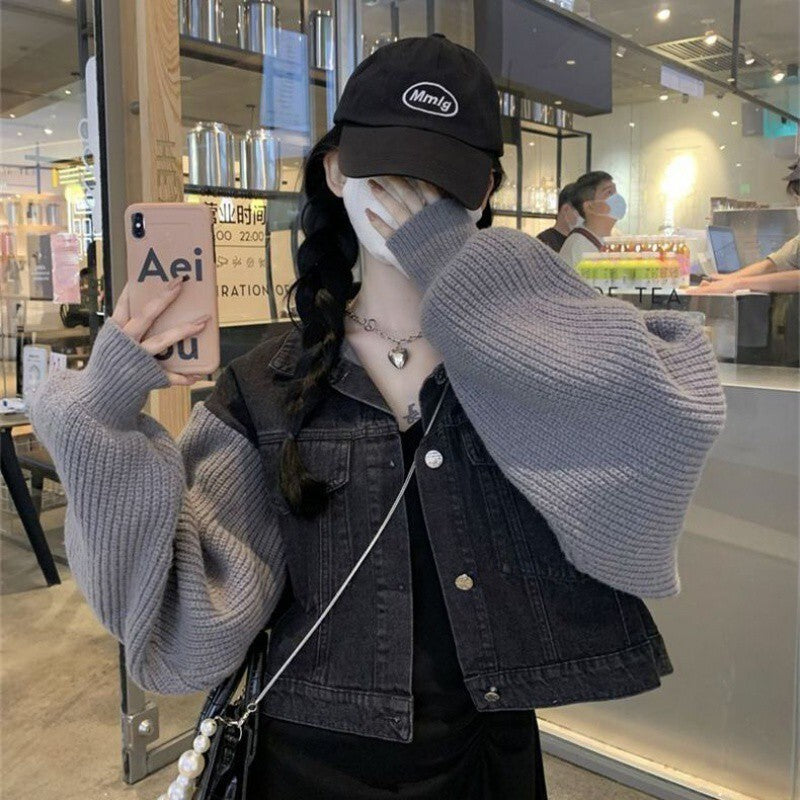 【送料無料】デニムニット ジャケット mry000363