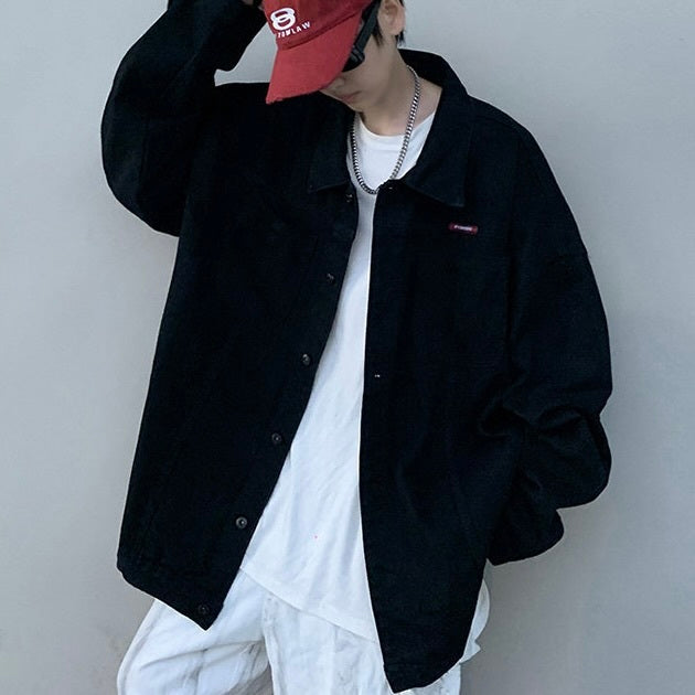 2カラー展開 アメリカン 韓国ストリート 韓国カジュアル レトロ バックプリント デニムジャケット mry001278