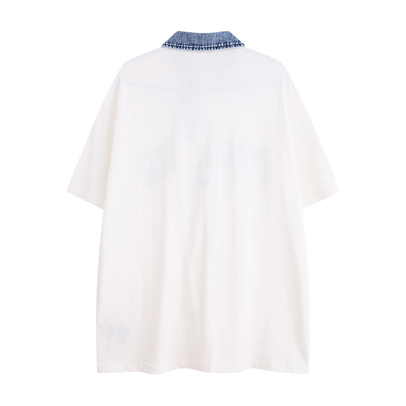 【2color】Denim Accent Oversized T-Shirt mry001704