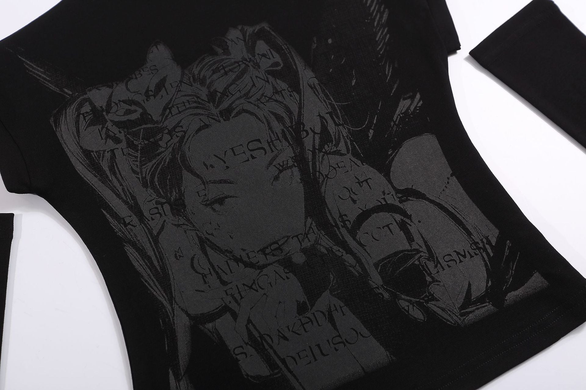 【2color】Cyber Graphic Mock Neck T-Shirt mry001713