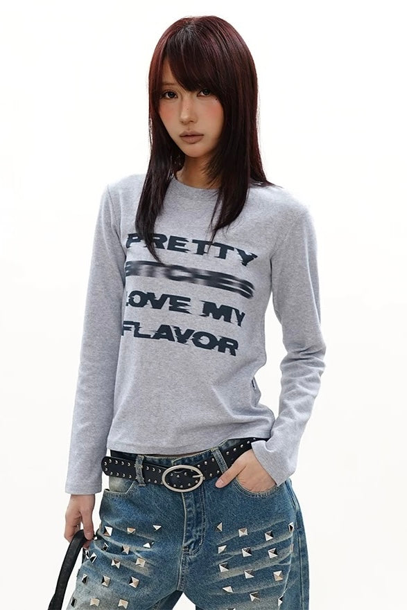 【トップス/2color】ブラーグラフィックロンT mry002309