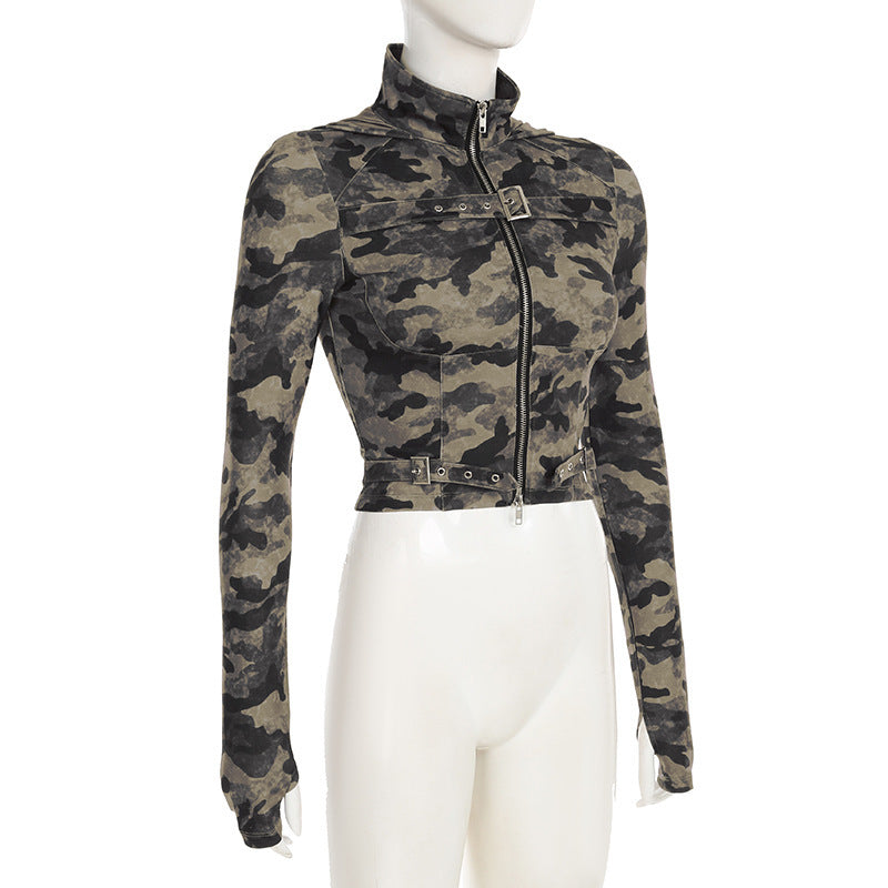 Military Chic Cropped Hoodie mry001639