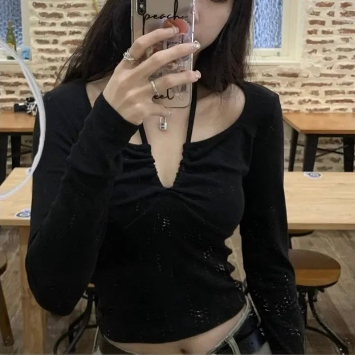 【Orchid】2カラー展開 韓国カジュアル 韓国デザイン ギャザートップス mry001097