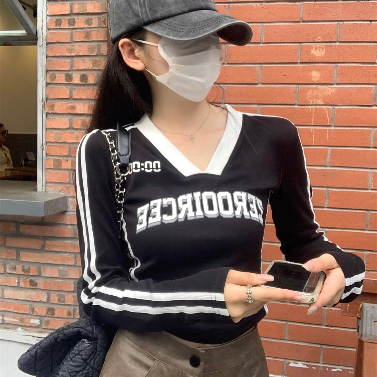 【爆売れ中 / 2color】 ヨーロッパ アメリカン 韓国ストリート 韓国カジュアル スポーティー 長袖トップス mry001101
