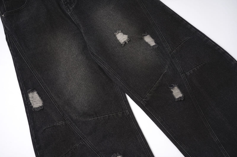 《評価★4.8超え💬✨》【COVER:FIT】 2color Extreme Wide-Leg Ripped Denim Pants mry001649