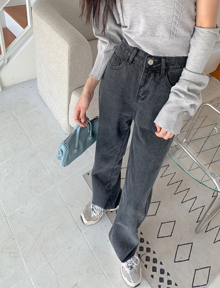 【送料無料】ルーズデニム 春ジーンズ ワイドレッグ 韓国ストリート 韓国カジュアル 2023春トレンド mry000583